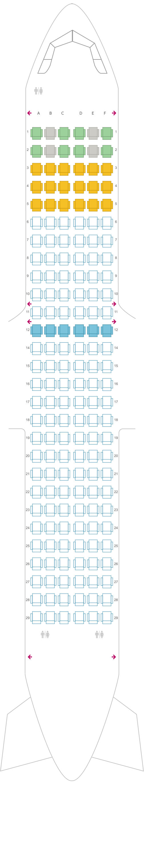 A320neo Seat map | Aircalin